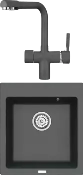 Комплект Мойка кухонная Point Моко 47 графит + Смеситель PN3104 графит