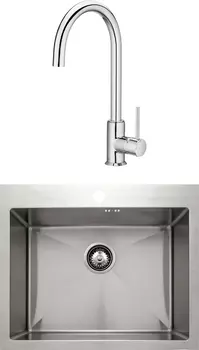 Комплект Мойка кухонная Seaman Eco Marino SMV-600 + Смеситель для кухни Roca Etna 5A7B09C00 хром