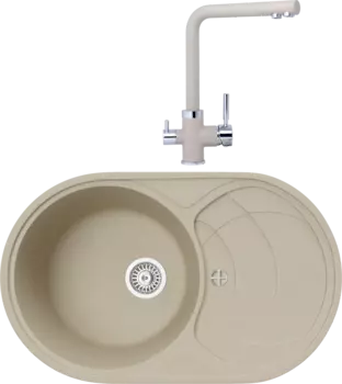 Комплект Мойка кухонная TopZero Alla 780.500-08 Jasmine + Смеситель Alphons jasmine 08