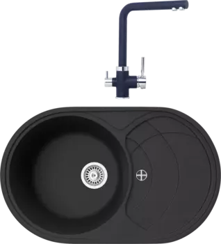 Комплект Мойка кухонная TopZero Alla 780.500-10 Cosmos + Смеситель Alphons cosmos 10