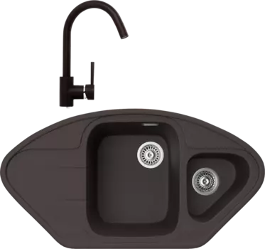 Комплект Мойка кухонная TopZero Angelina 960.510.15-93 Chocolate + Смеситель Romeo chocolate 93