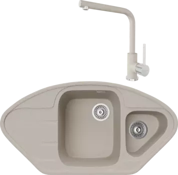 Комплект Мойка кухонная TopZero Angelina 960.510.15-58 Beach + Смеситель Donald beach 58