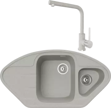 Комплект Мойка кухонная TopZero Angelina 960.510.15-47 Smoke + Смеситель Donald smoke 47