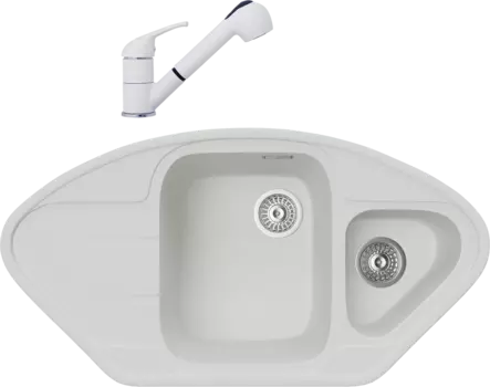 Комплект Мойка кухонная TopZero Angelina 960.510.15-07 Ice + Смеситель Bruce ice 07