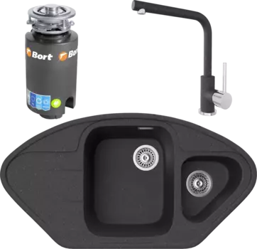 Комплект Мойка кухонная TopZero Angelina 960.510.15-40 Galaxy + Смеситель Donald galaxy 40 + Измельчитель Bort Titan 4000 MSI-677895