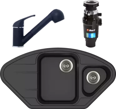 Комплект Мойка кухонная TopZero Angelina 960.510.15-10 Cosmos + Смеситель Bruce cosmos 10 + Измельчитель Bort Master Eco MSI-677864