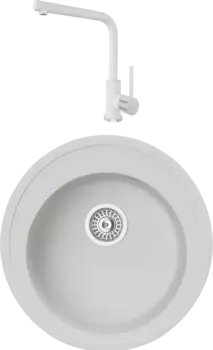 Комплект Мойка кухонная TopZero Eva 510-07 ice + Смеситель Donald ice 07