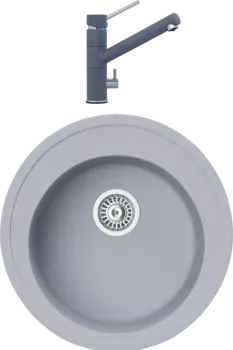 Комплект Мойка кухонная TopZero Eva 510-49 Titan + Смеситель Leonardo titan 49