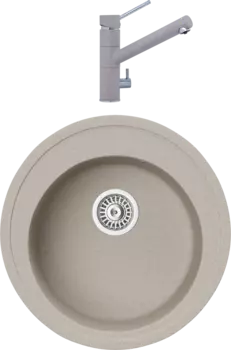 Комплект Мойка кухонная TopZero Eva 510-58 Beach + Смеситель Leonardo beach 58