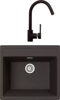 Комплект Мойка кухонная TopZero Georgia 560.510-93 Chocolate + Смеситель Romeo chocolate 93
