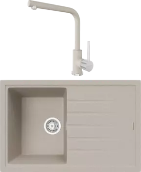 Комплект Мойка кухонная TopZero Juliet 780.500-58 beach + Смеситель Donald beach 58