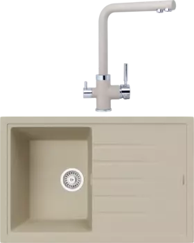 Комплект Мойка кухонная TopZero Juliet 780.500-08 Jasmine + Смеситель Alphons jasmine 08