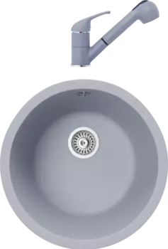 Комплект Мойка кухонная TopZero Kelly 460-49 Titan + Смеситель Bruce titan 49