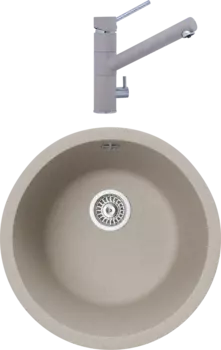 Комплект Мойка кухонная TopZero Kelly 460-58 Beach + Смеситель Leonardo beach 58