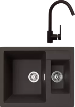 Комплект Мойка кухонная TopZero Madonna 615.500 15-93 Chocolate + Смеситель Romeo chocolate 93