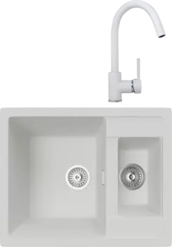 Комплект Мойка кухонная TopZero Madonna 615.500 15-07 Ice + Смеситель Romeo ice 07