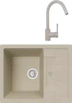 Комплект Мойка кухонная TopZero Scarlett 615.500-08 Jasmine + Смеситель Romeo jasmine 08