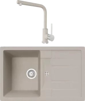 Комплект Мойка кухонная TopZero Susanna 780.500-58 Beach + Смеситель Donald beach 58