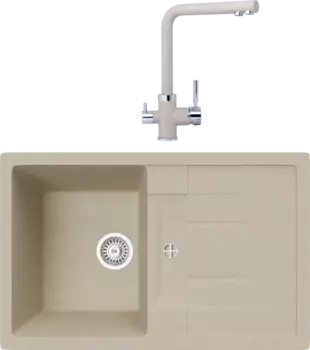 Комплект Мойка кухонная TopZero Susanna 780.500-08 Jasmine + Смеситель Alphons jasmine 08