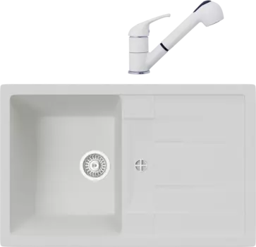 Комплект Мойка кухонная TopZero Susanna 780.500-07 Ice + Смеситель Bruce ice 07