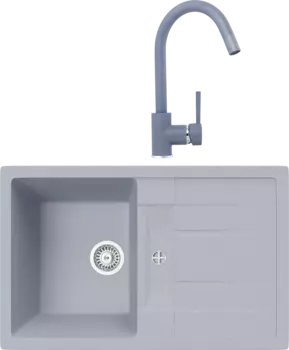 Комплект Мойка кухонная TopZero Susanna 780.500-49 Titan + Смеситель Romeo titan 49