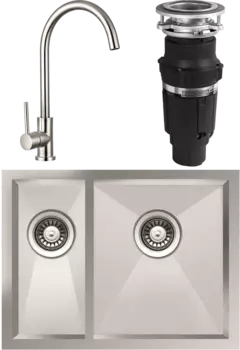 Комплект Мойка кухонная TopZero TNL 340.70.30 12K R нержавеющая сталь + Смеситель TPZ 202 нержавеющая сталь + Измельчитель Bone Crusher BC 610-AS MSI-677504