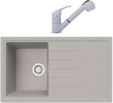 Комплект Мойка кухонная TopZero TopGran Claudia 860.500-47 smoke 47 + Смеситель Bruce smoke 47