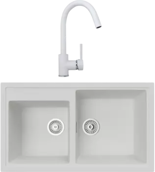 Комплект Мойка кухонная TopZero TopGran Demi 860.500 20-07 ice 07 + Смеситель Romeo ice 07