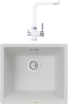 Комплект Мойка кухонная TopZero TopGran Gisele 457.406-07 ice 07 + Смеситель Alphons ice 07