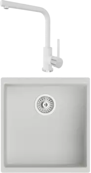 Комплект Мойка кухонная TopZero TopGran Marina 430.460-07 ice 07 + Смеситель Donald ice 07