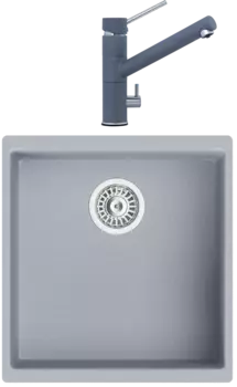 Комплект Мойка кухонная TopZero TopGran Marina 430.460-49 titan 49 + Смеситель Leonardo titan 49