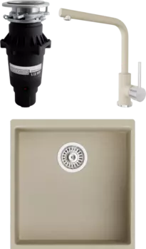 Комплект Мойка кухонная TopZero TopGran Marina 430.460-08 jasmine 08 + Смеситель Donald jasmine 08 + Измельчитель Bone Crusher BC 810-SL Slim Line MSI-677660