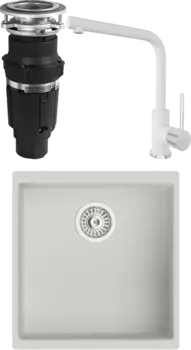 Комплект Мойка кухонная TopZero TopGran Marina 430.460-07 ice 07 + Смеситель Donald ice 07 + Измельчитель Bone Crusher BC 610-AS MSI-677506