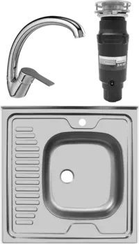 Комплект Мойка кухонная Ukinox Стандарт + Смеситель Domaci Равенна + Измельчитель Bone Crusher BC 910-SL-Slim Line MSI-677708