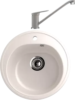 Комплект Мойка кухонная Ulgran U-101 -331 белая + Смеситель U-004 -331 белый