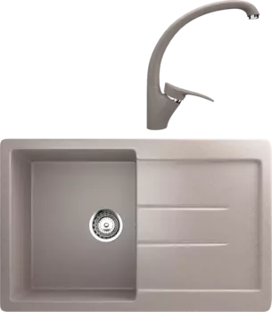 Комплект Мойка кухонная Ulgran U-507 -302 песочная + Смеситель U-001 -302 песочный