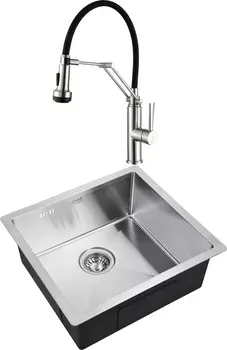 Комплект Мойка кухонная Zorg Inox R 4844 + Смеситель для кухни Domaci Равенна ECB 7012 сатин