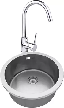 Комплект Мойка кухонная Zorg Inox RX ZR-500 + Смеситель для кухни Domaci Равенна EC-3004 хром