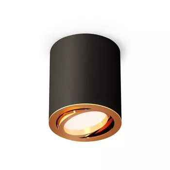 Комплект накладного поворотного светильника Ambrella light XS7422003 SBK/PYG черный песок/золото желтое полированное (C7422, N7004)
