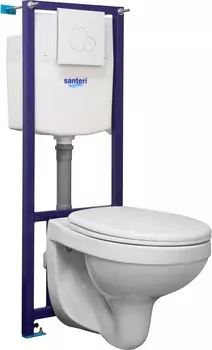 Комплект Santeri Альфа Комфорт кнопка белая, с сидением с микролифтом 1.3816.4.S00.00B.2