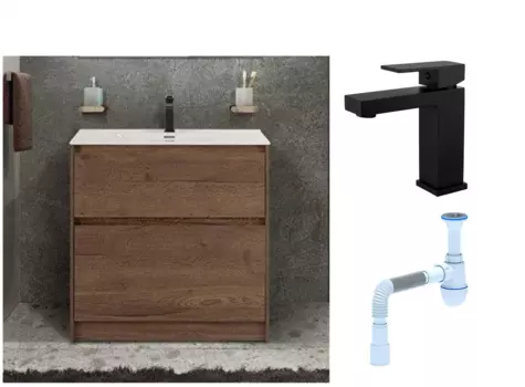 Комплект: Тумба с раковиной BelBagno Kraft напольная + Смеситель для раковины Haiba HB10803-7, черный + Сифон АниПласт 533347 + SNPHB10803-7 + C2015xrv