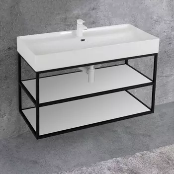 Консоль для раковины Cezares Cadro 100 2-х ярусная, подвесная CADRO-100/46/58-2C-SO-MET-ST