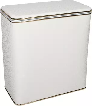 Корзина для белья Geralis FWG-M флористика, белая, золото, малая