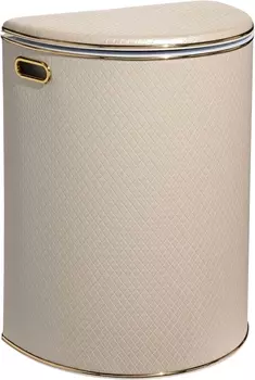 Корзина для белья Geralis NCLG-O полукруглая, бежевая, кант золото