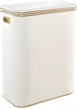 Корзина для белья Geralis NCWG-B белая, золото, стандартная