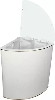 Корзина для белья Geralis PWG-U белая, золото, угловая