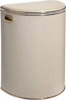 Корзина для белья Geralis RWG-O полукруглая, бежевая, кант золото