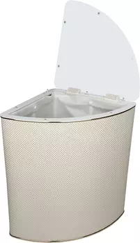 Корзина для белья Geralis RWG-U ромб белый, золото, угловая