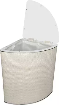 Корзина для белья Geralis RWH-U ромб, белый, хром, угловая