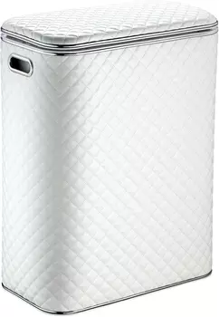 Корзина для белья Geralis SWH-B белая, хром, стандартная